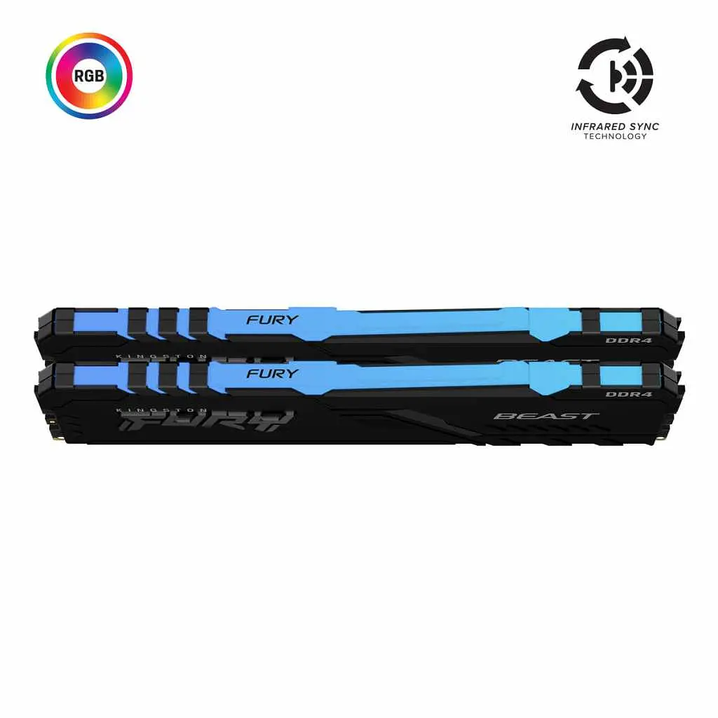 Модуль пам'яті Kingston Fury DDR4 16Gb (2x8) Beast 3200 MHz RGB (KF432C16BBAK2/16) Б/в - фото 2