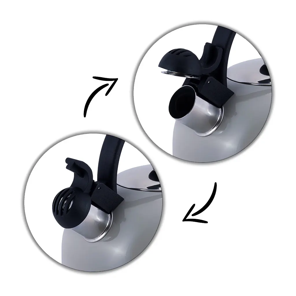 Чайник із свистком Kamille KM-0679GR 2.5 л сірий - фото 4