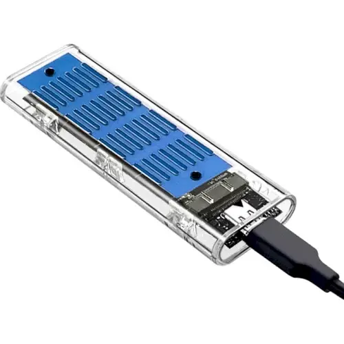 Кишеня зовнішня Dynamode, Transparent, M.2, Type-C 3.2 Gen2, 1xM.2 NVMe / SATA, формат 2230/2242/2260/2280 (DM-CAD-SSD09) - фото 4