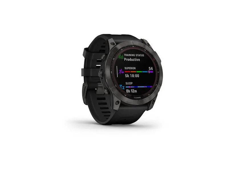 Смарт-годинник Garmin Fenix 7X Sapphire Solar Carbon Gray DLC Titanium with Black Band (010-02541-10/11) - фото 3