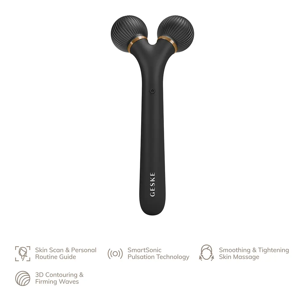 Електронний звуковий ролик для обличчя GESKE Sonic Facial Roller 4 в 1 сірий - фото 3