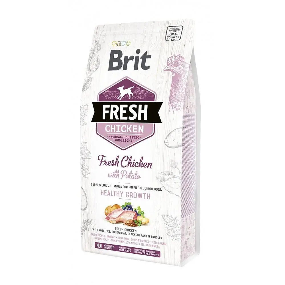 Сухий корм Brit Fresh для цуценят і молодих собак всіх порід курка і картопля 2.5 кг (170988/530724)