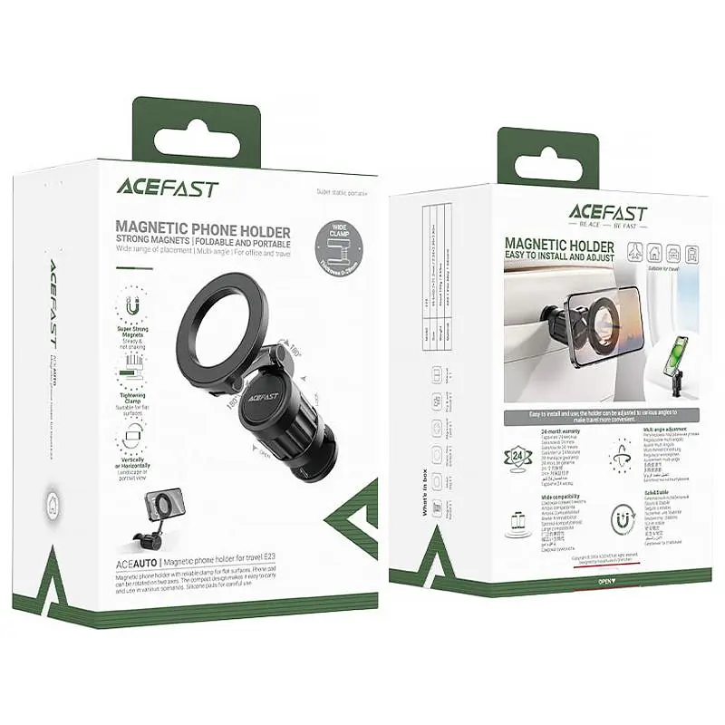 Магнитный держатель для телефона Acefast E23 Magnetic for Travel Black - фото 5