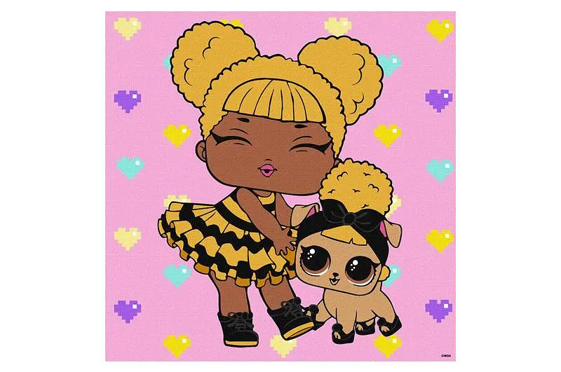 Набір для розпису за номерами 40x40 см KHO6287 "L.O.L. TroopSurprise Queen Bee with Queen Pup" Ideyka