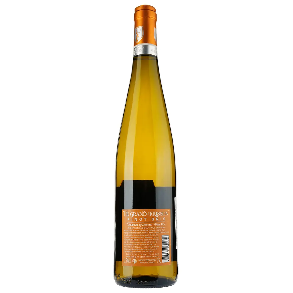 Вино Le Grand Frisson Pinot Gris IGP Pays D'Oc, біле, сухе, 0,75 л - фото 2