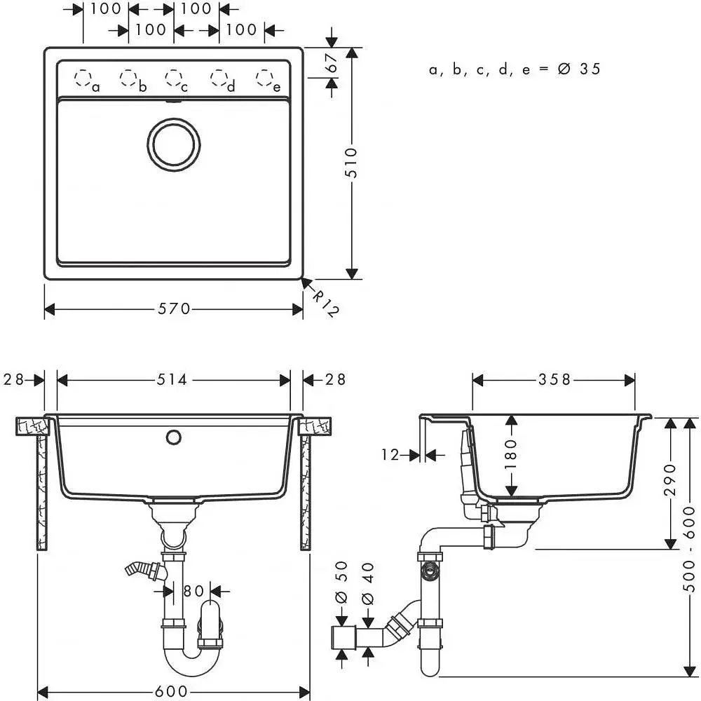 Кухонная мойка Hansgrohe S52 S520-F510 43359170 - фото 4