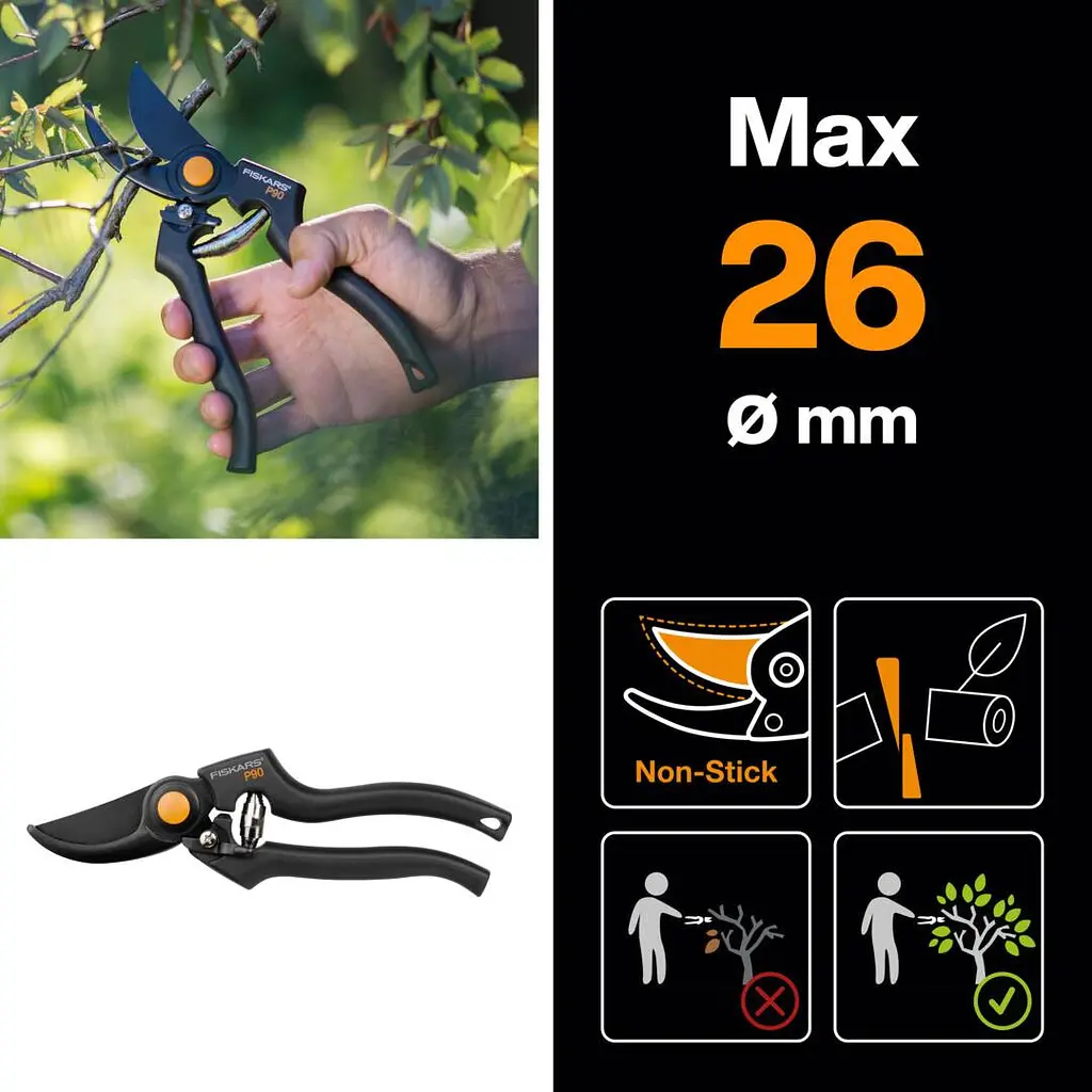 Професійний набір для обрізки Fiskars: Секатор P90 + Телескопічний гілкоріз UPX86 (1001530-SET) - фото 3