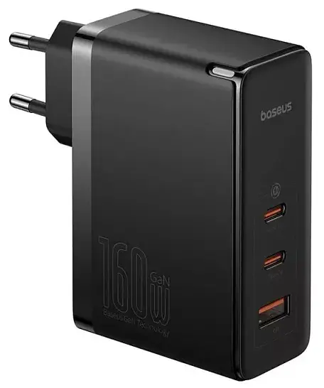 Мережевий зарядний пристрій Baseus GaN5 Pro Digital Fast Charger 2Type-C+USB 160W  +  Cable Type-C to Type-C P10110825113-00 Black - фото 2