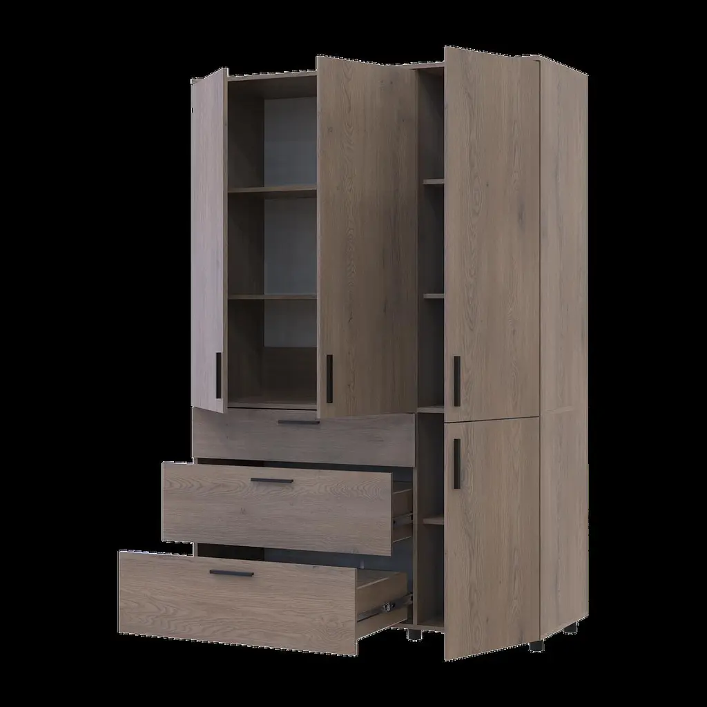 Шафа для одягу Doros Торн Кремона Канноло 3 ДСП/3Ш (полиці) 135х51.6х200 (44900478) - фото 2