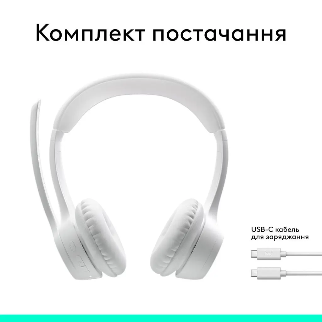 Навушники Logitech Zone 300 Bluetooth Off-White (981-001417) - фото 10
