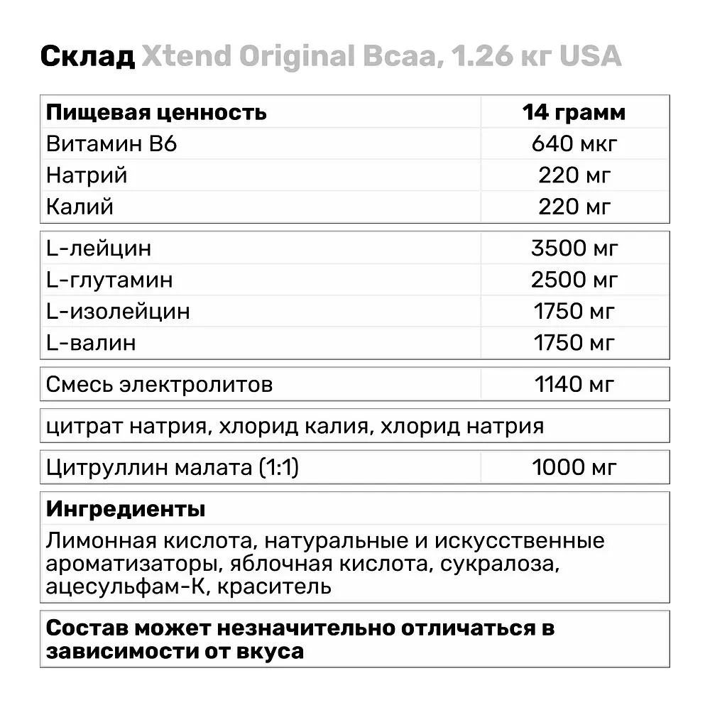 Аминокислота BCAA Xtend Original Bcaa Клубника-киви 1.26 кг - фото 3