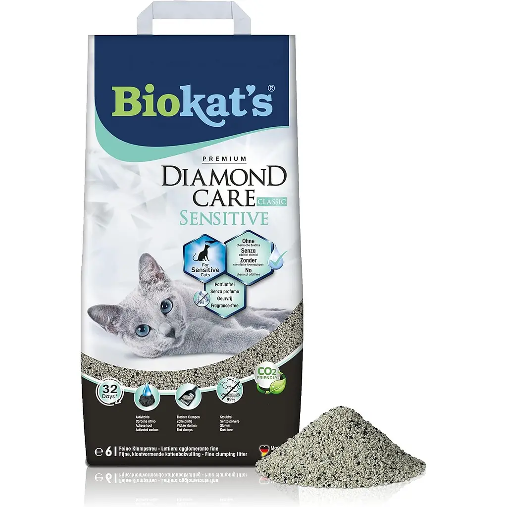 Наповнювач для котячого туалету Biokats Dimond Care Sensitive Classic бентонітовий 6 л - фото 2