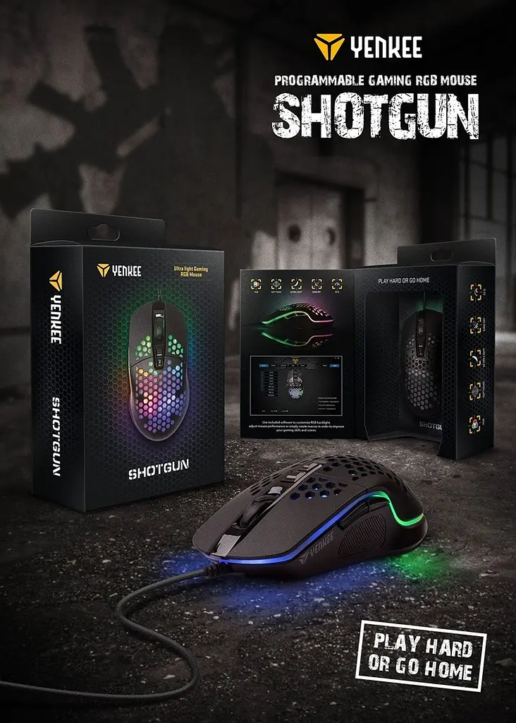 Миша комп'ютерна YMS 3030BK SHOTGUN Gaming mouse USB Yenkee teh0027421 - фото 5