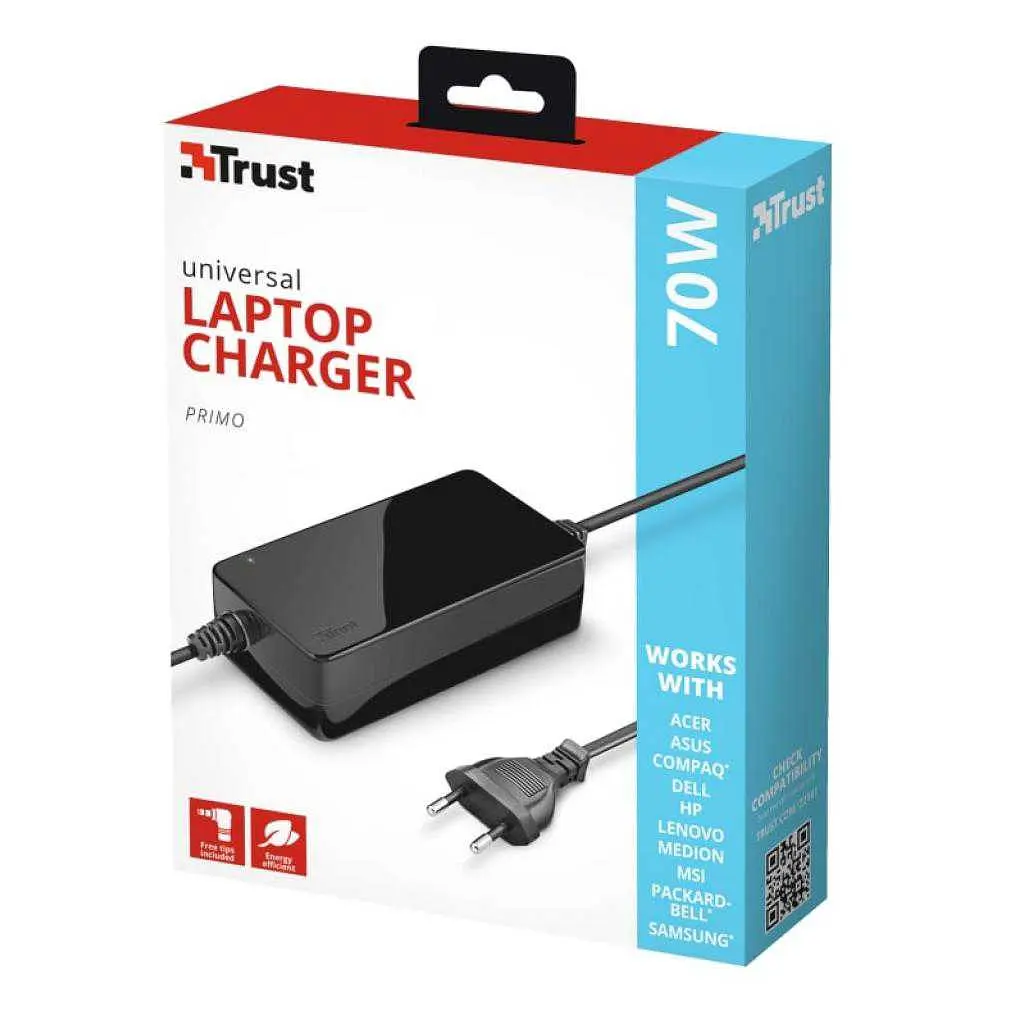 Блок живлення для ноутбука Trust Primo 70W-19V Universal Laptop Charger BLACK (22141_TRUST) - фото 4
