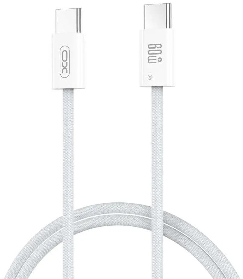 USB Кабель XO NB-Q273 Type-C-Type-C Woven Style 60W 3A 1.0m Білий