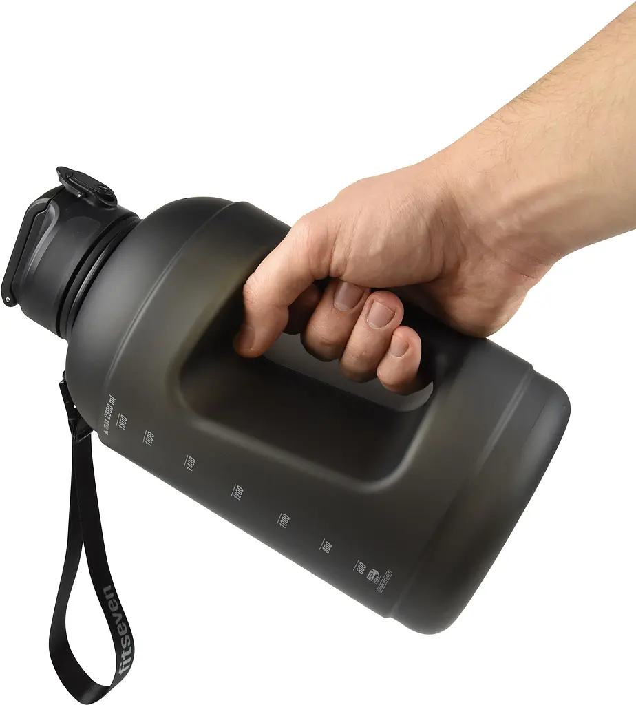 Пляшка для води UZspace Fitseven The King Frosted 2.3 л чорна (6069) - фото 8