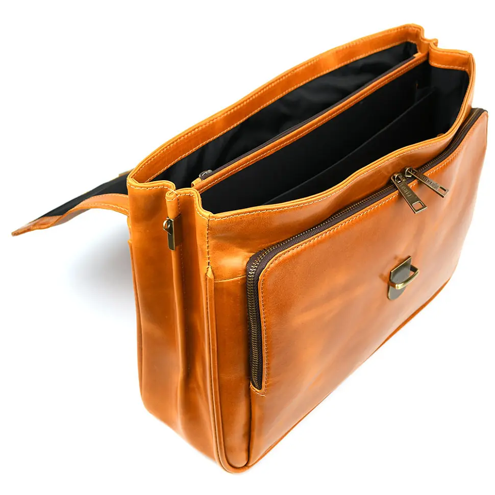 Кожаный мужской портфель на два отделения TARWA 41х31.5х12 см sum0028398 - фото 2