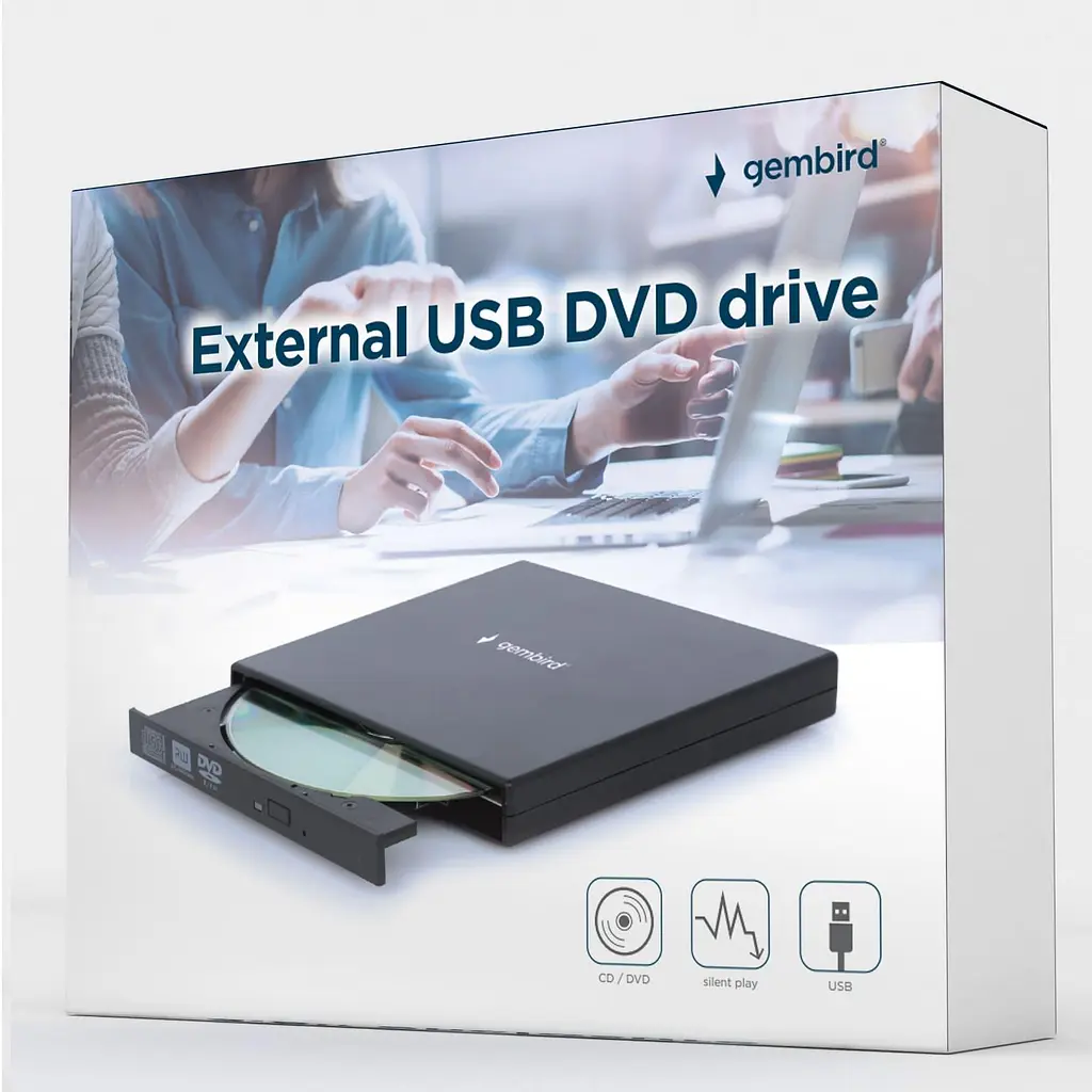 Оптичний привід Gembird Gembird, Black, DVD+/-RW, USB 2.0 (DVD-USB-02) - фото 6