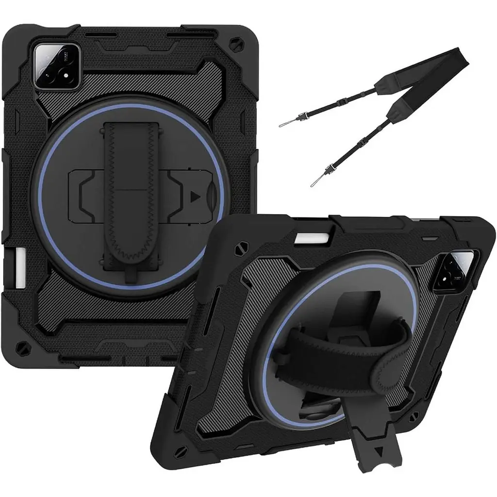 Чехол Rugged 3 Layers бронированный противоударный с защитой для Xiaomi Pad 6 / Pad 6 Pro (11") Черный - фото 2