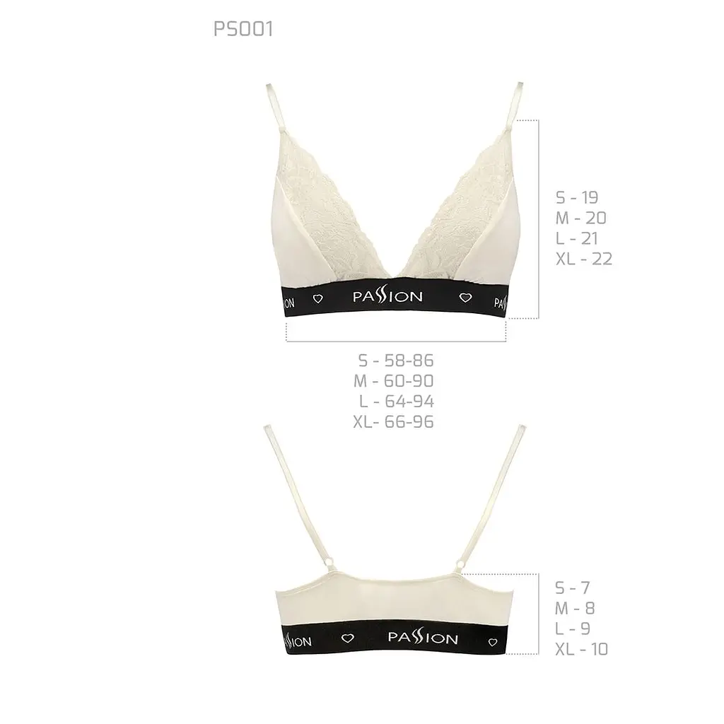 Еластичний топ з мереживом Passion PS001 TOP L, ecru - фото 5
