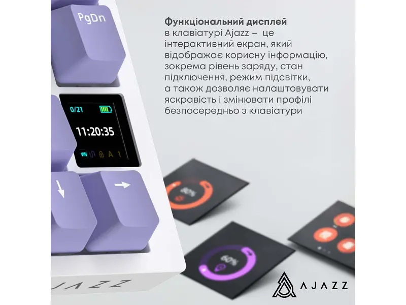 Клавіатура Ajazz AK820 Pro Flying Fish Switch Purple (AK820PRO-FF-PWB) - фото 8