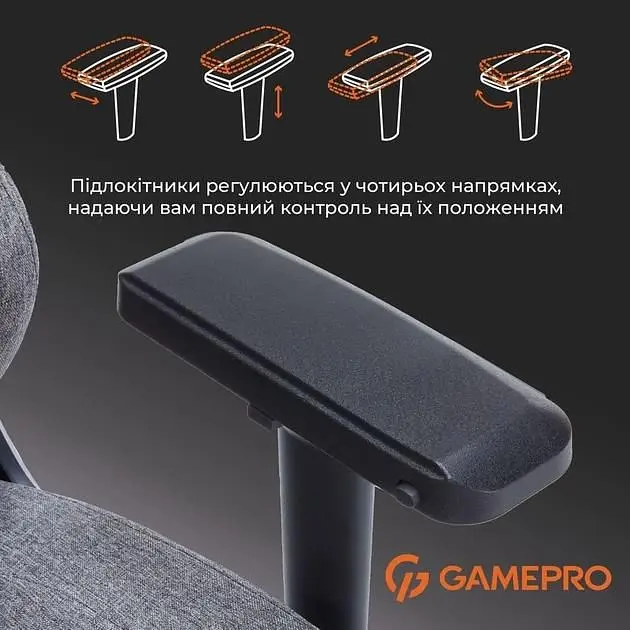 Крісло для геймерів GamePro Dark Gray (FGC750DG) - фото 7