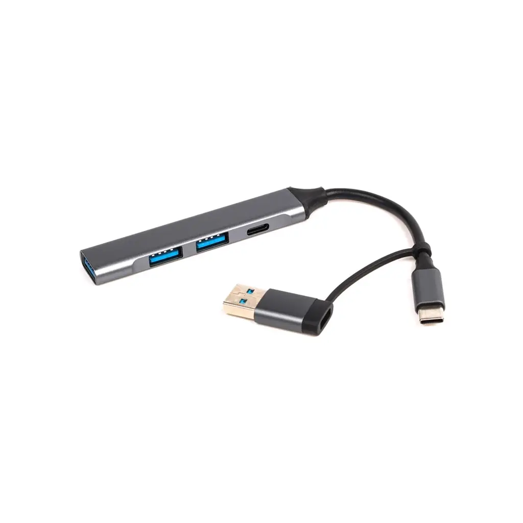 Концентратор Dynamode USB Type-C + USB-A to 1хUSB-C 3.0 1хUSB-A 3.0 2xUSB-A 2.0 dark grey (DM-UH-314AC) - фото 3