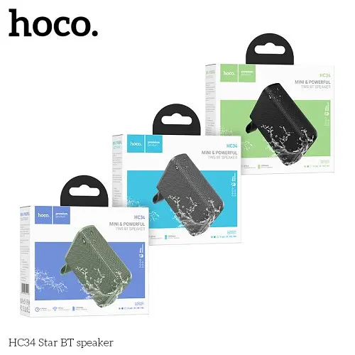Портативна акустика - бездротова колонка HOCO HC34 Star BT speaker зелений - фото 6