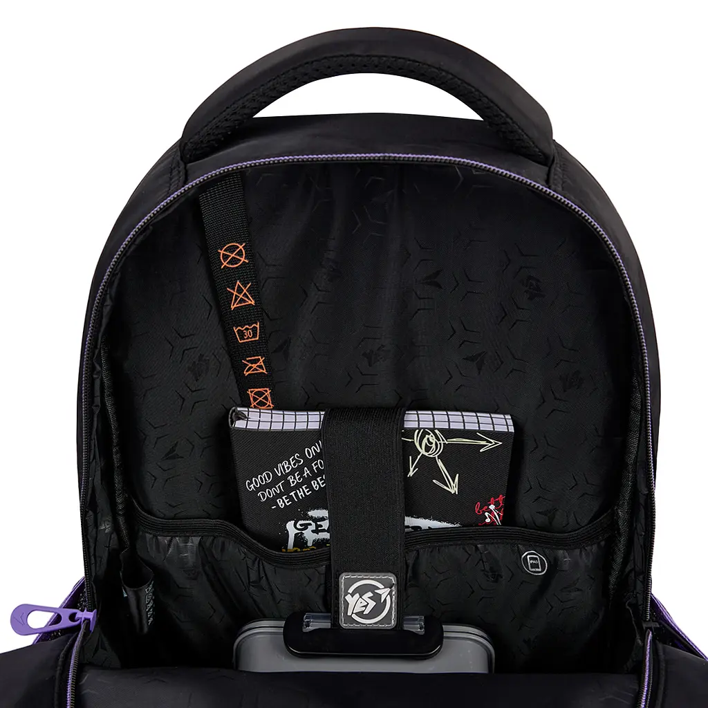 Рюкзак шкільний YES TS-48 Purple Hearts 45х31x15 см Чорно-фіолетовий (559923) - фото 6