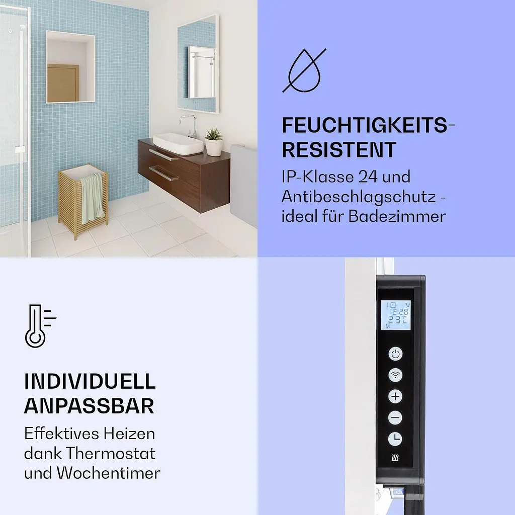 Інфрачервоний обігрівач дзеркало Klarstein La Palma 1000 (10039836) - фото 4