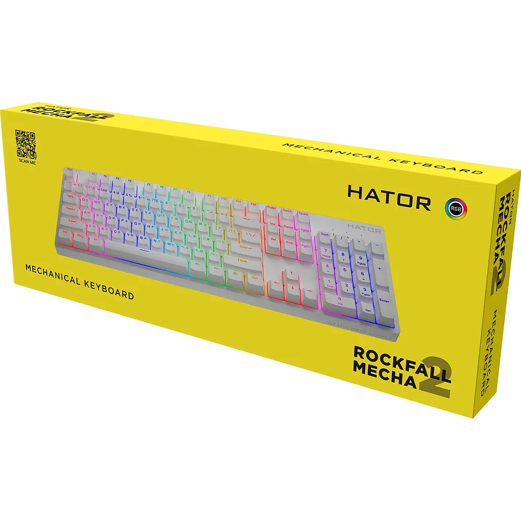 Клавиатура Hator Rockfall 2 Mecha Orange USB White [HTK-711] [96366] - фото 6