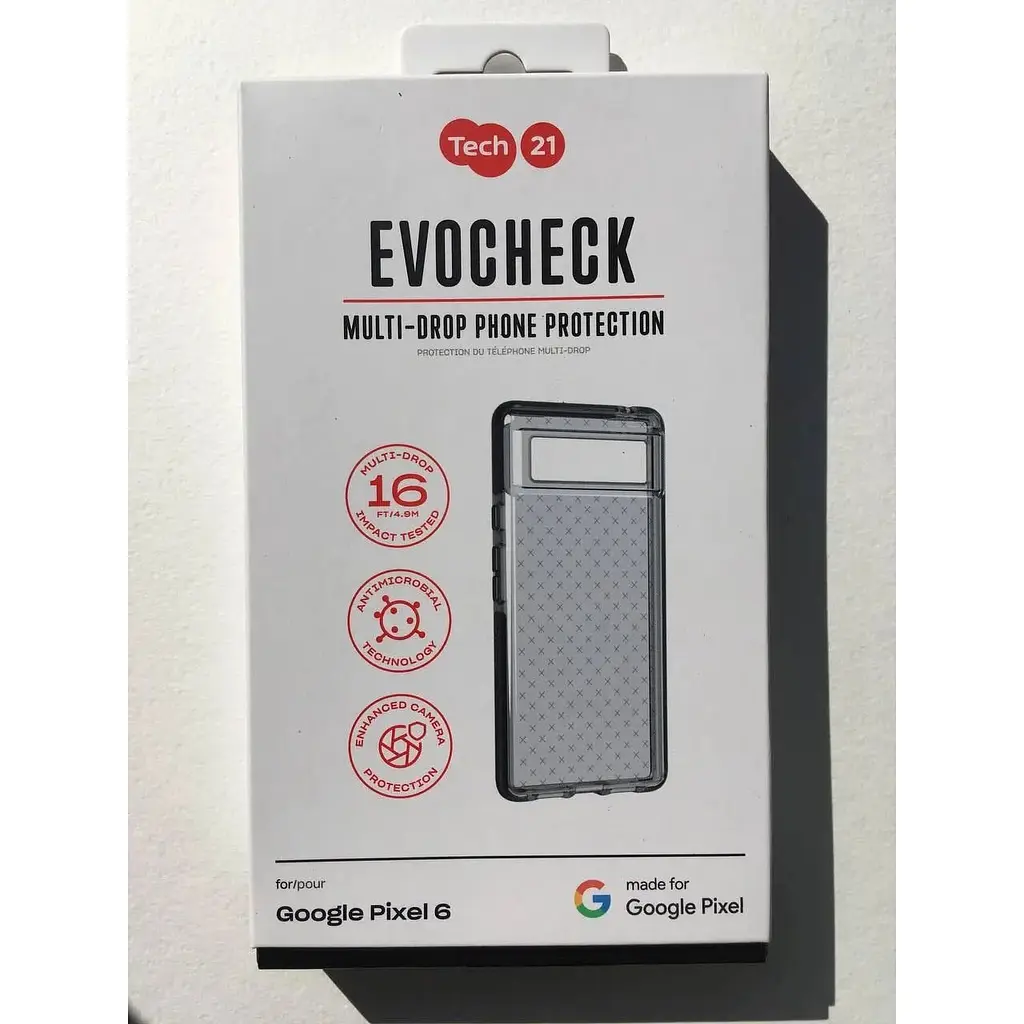 Оригінальний протиударний чохол Tech21 Evo Check для Google Pixel 6 (6.4") Smokey Black T21-9116 - фото 7