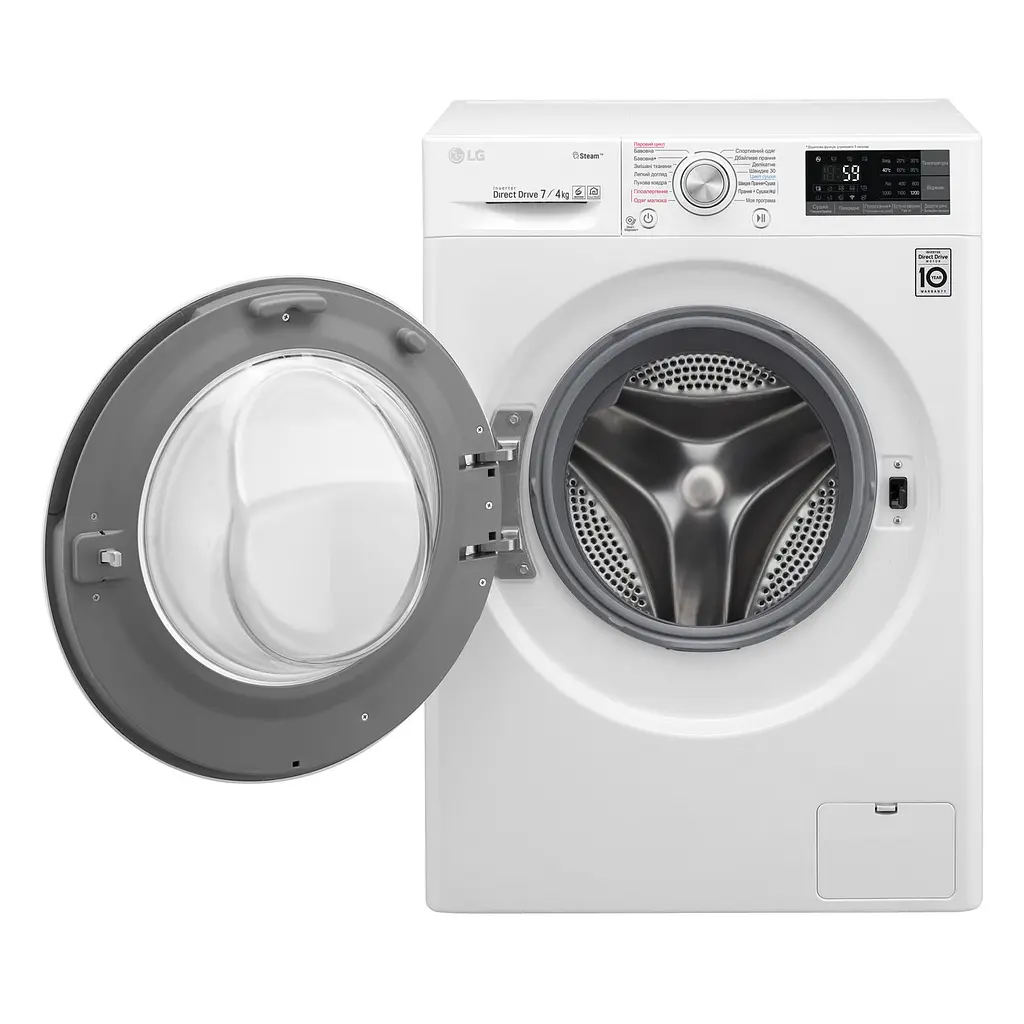 Прально-сушильна машина LG F2J7HG2W, 7кг (4кг), 1200, В, Пар, глибина 45см, Дисплей, Інвертор, Білий (F2J7HG2W) - фото 2