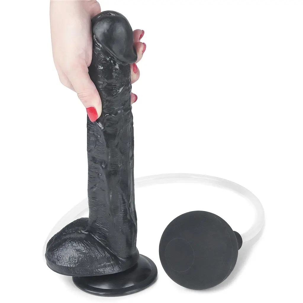 Фалоімітатор LoveToy Squirting 11'' 28 см чорний - фото 4