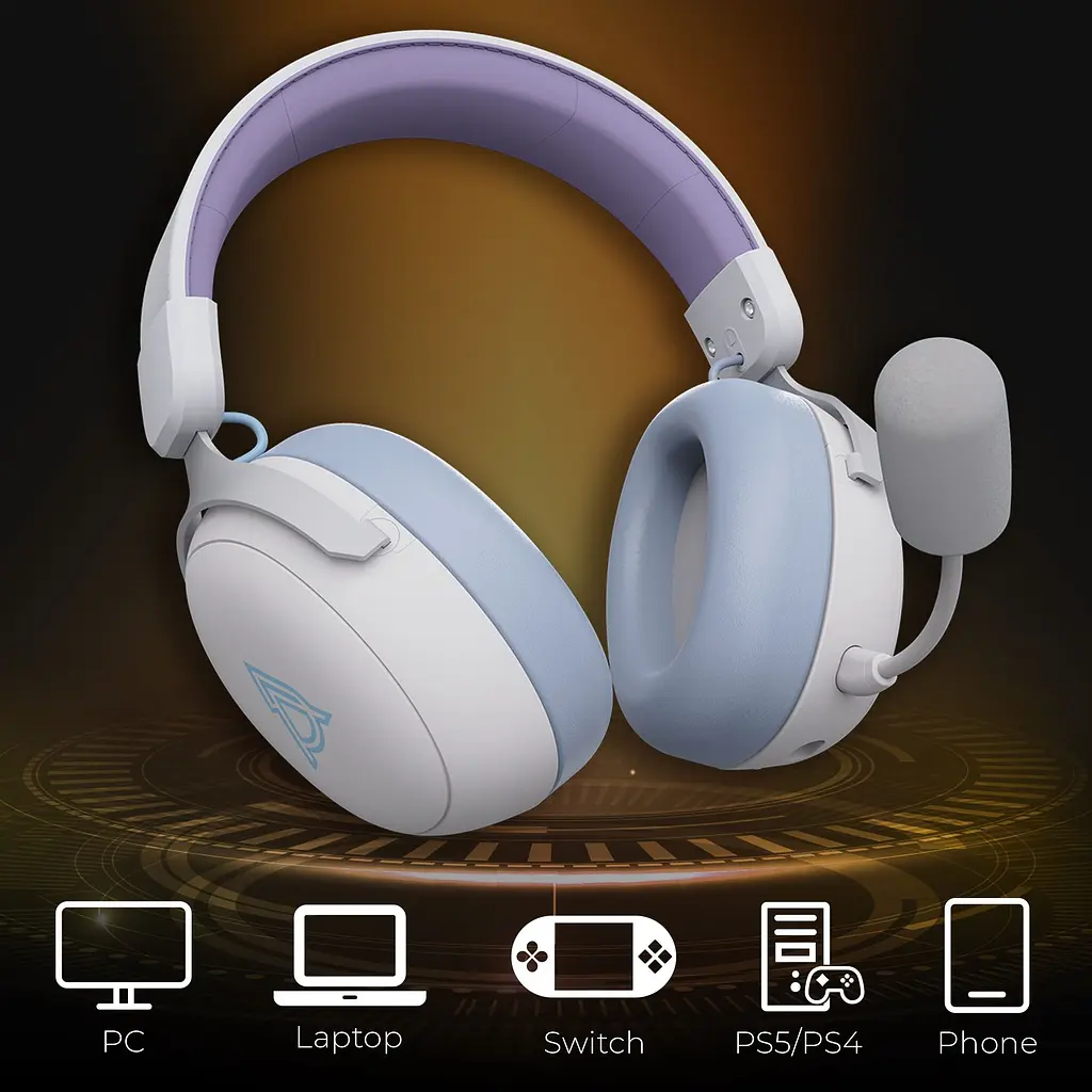 Наушники Ajazz AHM08 MAX 3-Mode White (AHM08-MAX-PWB) - фото 16