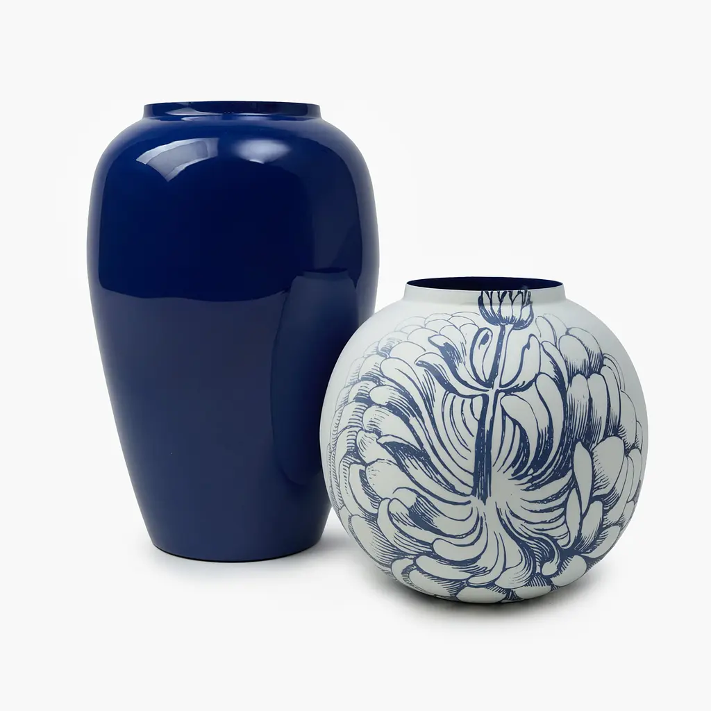 Ваза MBM HOME Элизиум железная принт глубокий синий 230х230х210 мм (VB-02 PRINT/DEEP BLUE) - фото 6