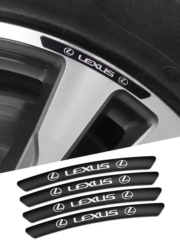 Емблема обода колеса Lexus 4 шт Алюміній наклейка на диски на скотчі Чорні - фото 3