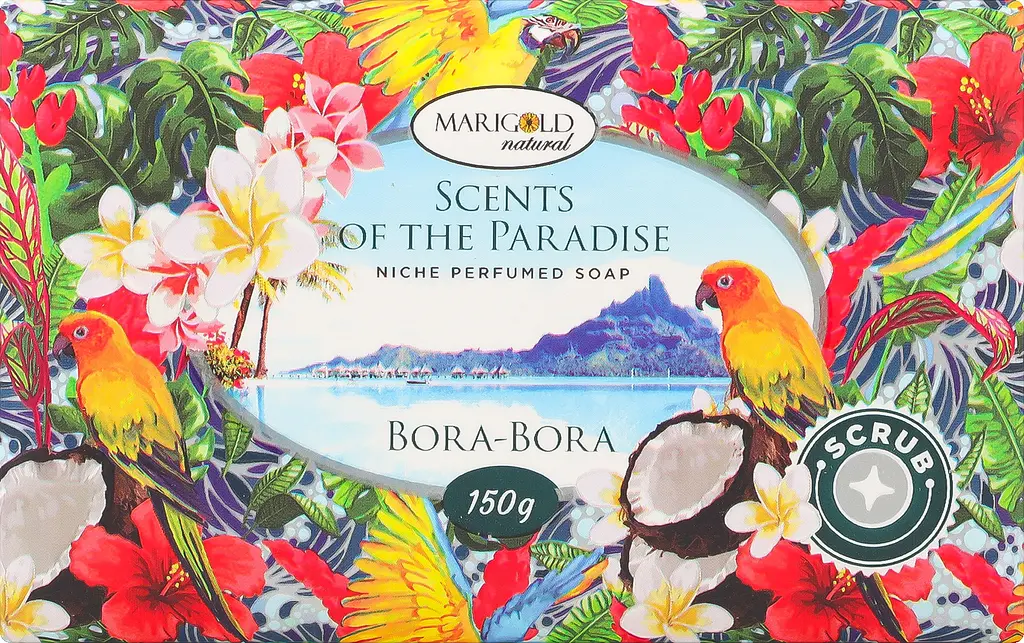 Мыло-скраб твердое Marigold Natural Scents of the Paradise Бора-Бора 150 г - фото 7