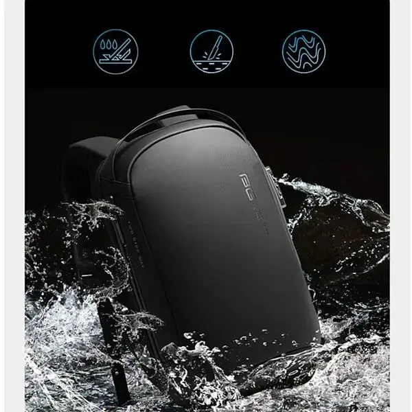 Рюкзак міський Bange BG-7225 20л ранець з відсіком для ноутбука до 15.6'' USB-роз'єм та замком Black (19375) - фото 9