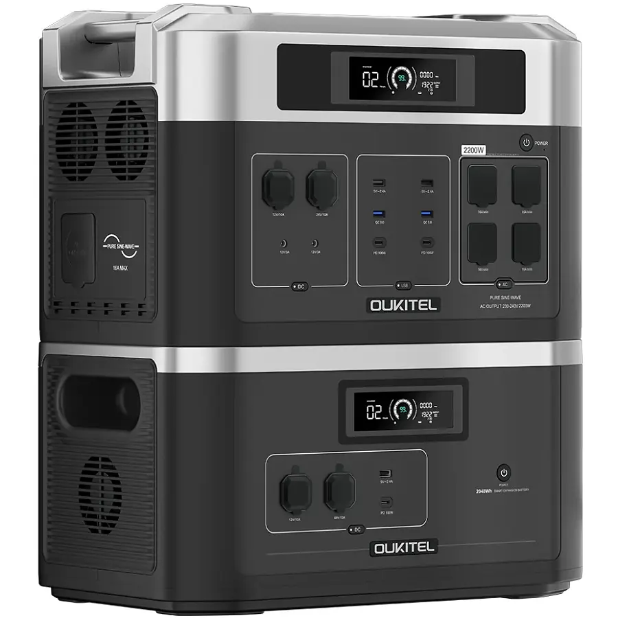 Зарядная станция Oukitel BP2000E 2200Вт + батарея B2000E (4096Вт/ч) EVE LiFePo4 UPS, MPPT - фото 2