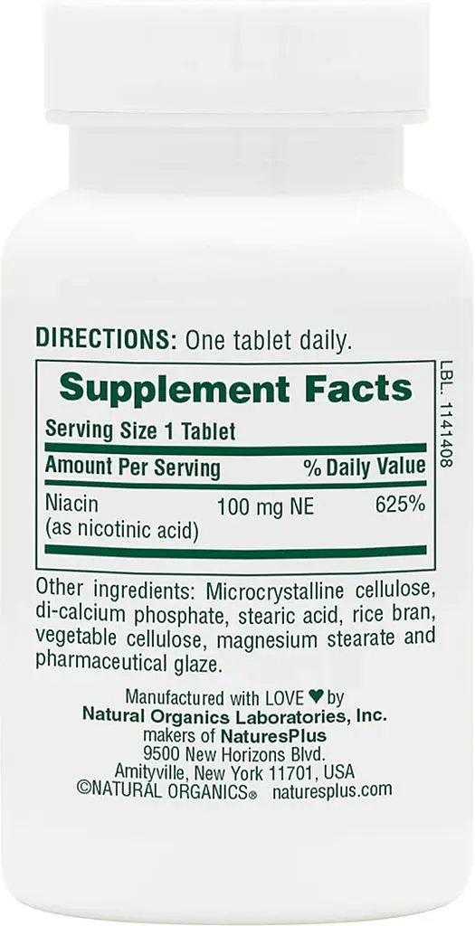 Витамины и минералы Natures Plus Niacin 100 mg, 90 таблеток - фото 2