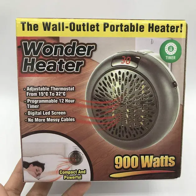 Потужний портативний обігрівач тепловентилятор дуйка Wonder Heater 900W - фото 7