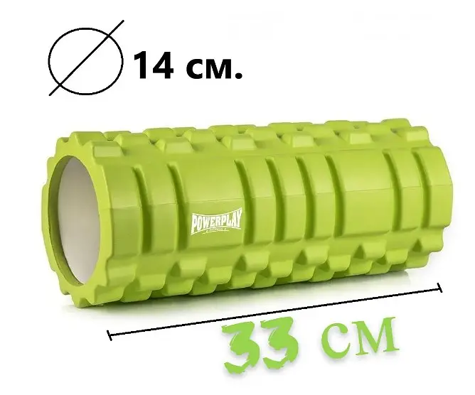 Массажный ролик (роллер) PowerPlay 4025 Massage Roller Зеленый (33x14 см) (PP_4025_Green) - фото 4