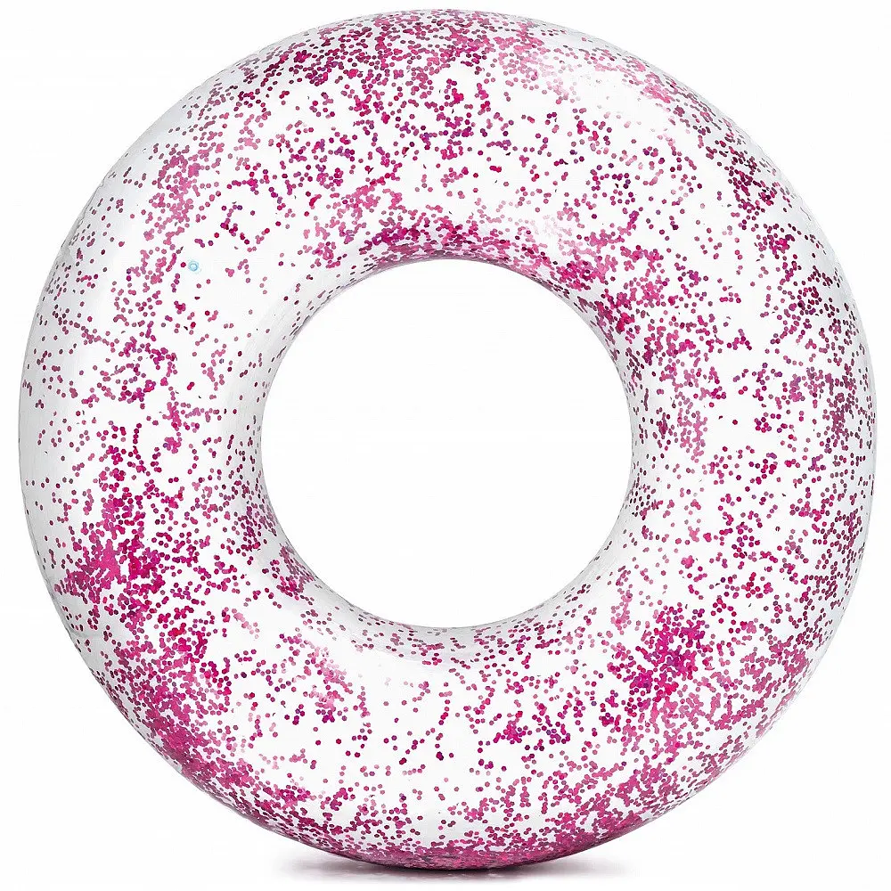 Надувний круг прозорий із блискітками Intex Glitter Pool Tube від 9 років, діаметр 107 см - фото 6