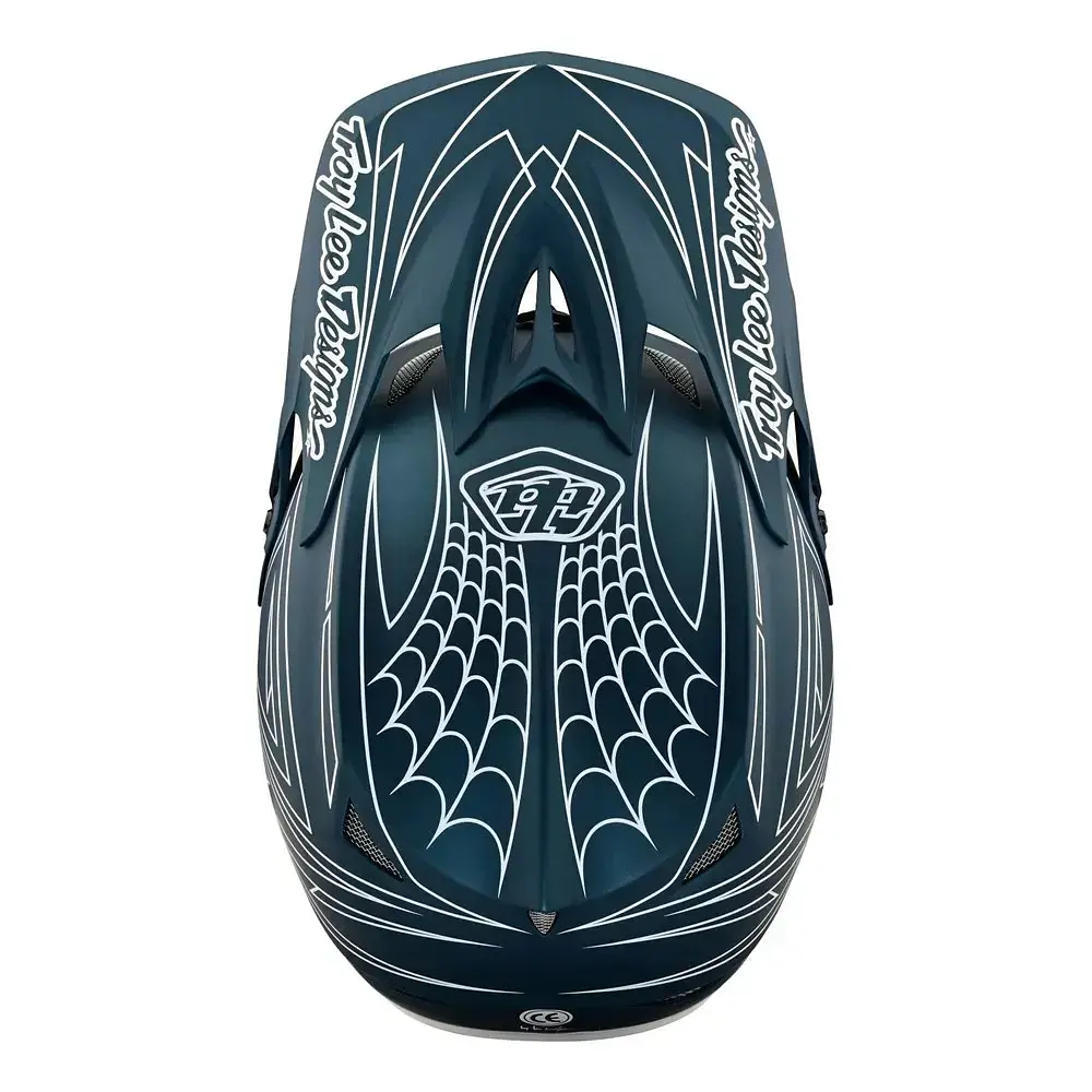 Велошолом Troy Lee Designs D3 Fiberlite SpiderStripe Blue L (1106-198550034) - фото 4