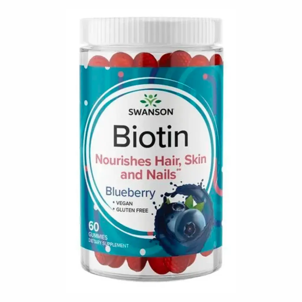 Біотин з Натриієм Biotin - 60 желейних цукерок Чорниця