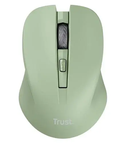 Миша бездротова Trust Mydo Silent, Green, USB 2.4GHz, оптична, 1000/1400/1800 dpi, 4 кнопки, зниження звуку клацання миші мінімум на 90%, гніздо для зберігання приймача USB, 1xAA (25042) - фото 4
