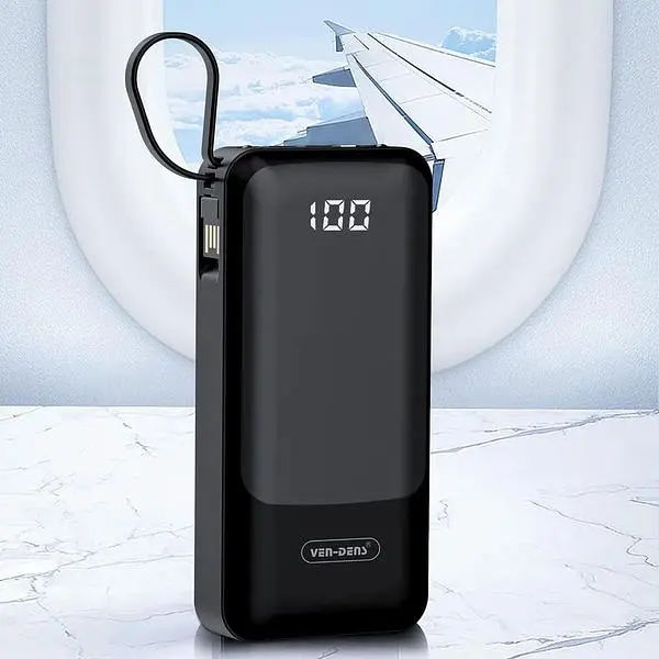 Портативний зарядний пристрій Ven-Dens 20000 мАг вбудований кабель x 4 USB C 6 виходів тип C 15W - фото 3