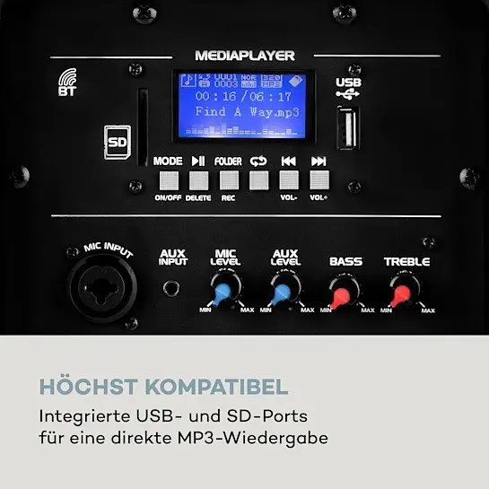Мобільна акустична система auna Pro Streetstar 2.0 дюймів (10031567) - фото 9