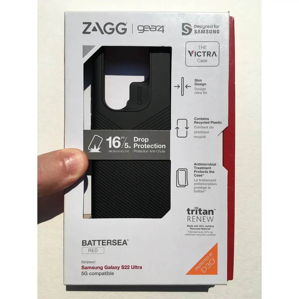 Оригинальный противоударный чехол Gear4 Denali D3O для Samsung Galaxy S22 Ultra 5G (6.8") Black 702009151 - фото 2